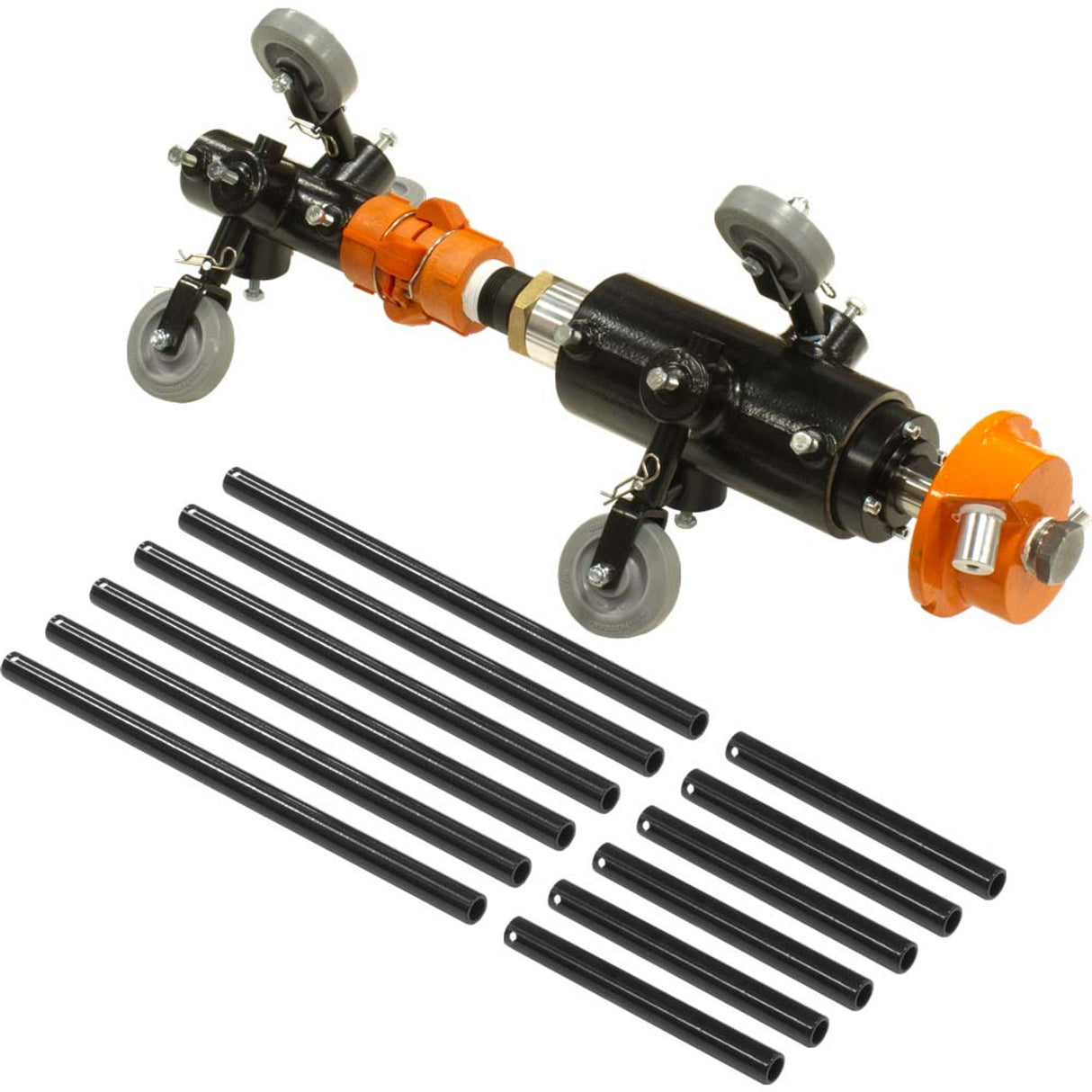 Pirate Brand - Medium Range Carriage Set, Optional, for the Typhoon™ Pipe Blaster, 12" to 36"