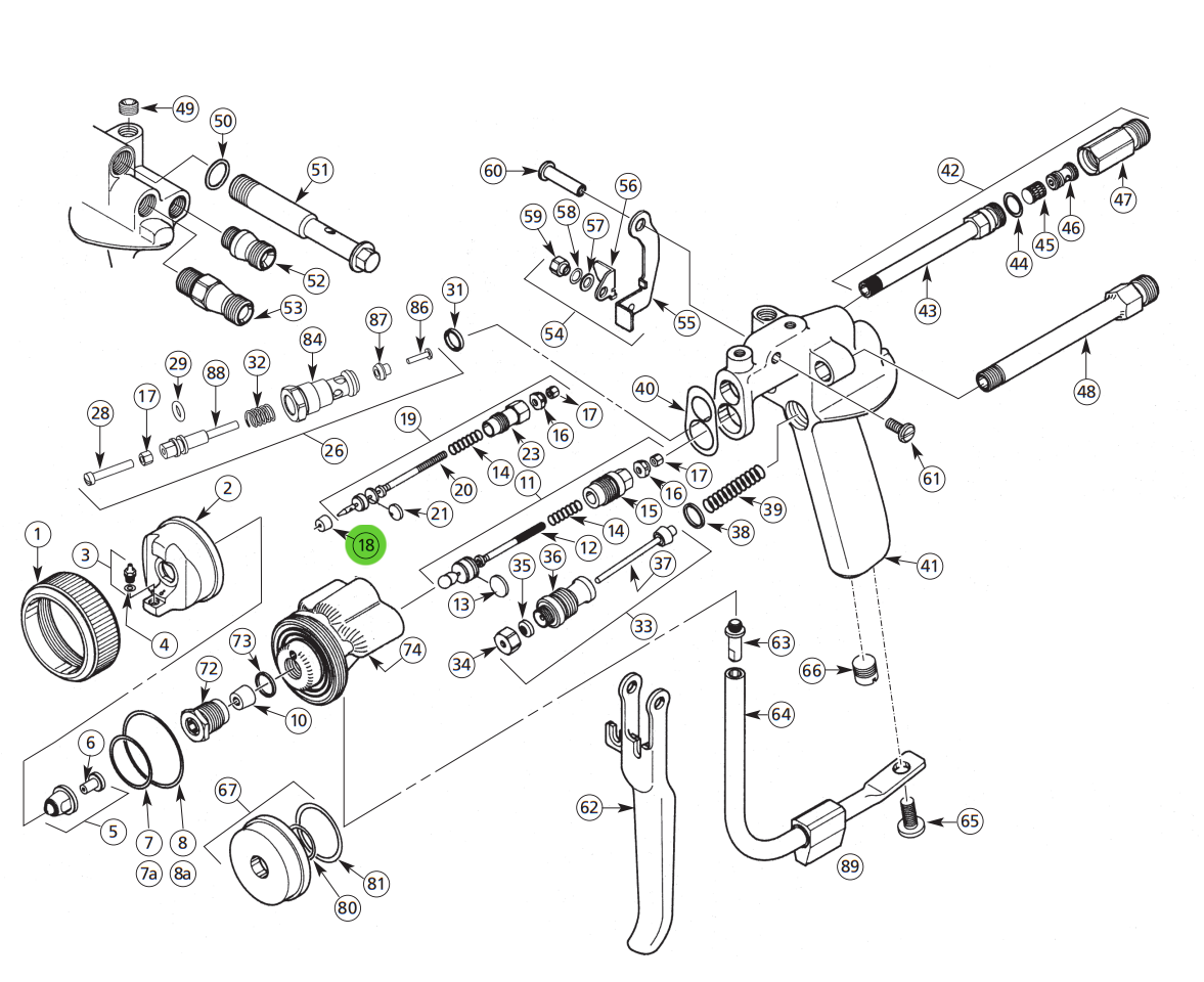 Binks 102-2448 Catalyst Seal; Gel Coat Gun