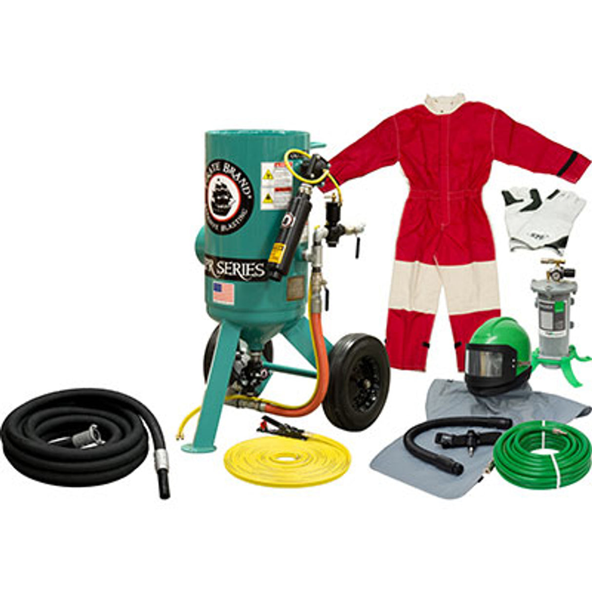 Pirate Brand, C-SERIES, 3 cu ft., SILVER Blasting Package - Blast Pot, Portable, Pressure RELEASE System, Pneumatic Controls w/AMV II™ Metering Valve