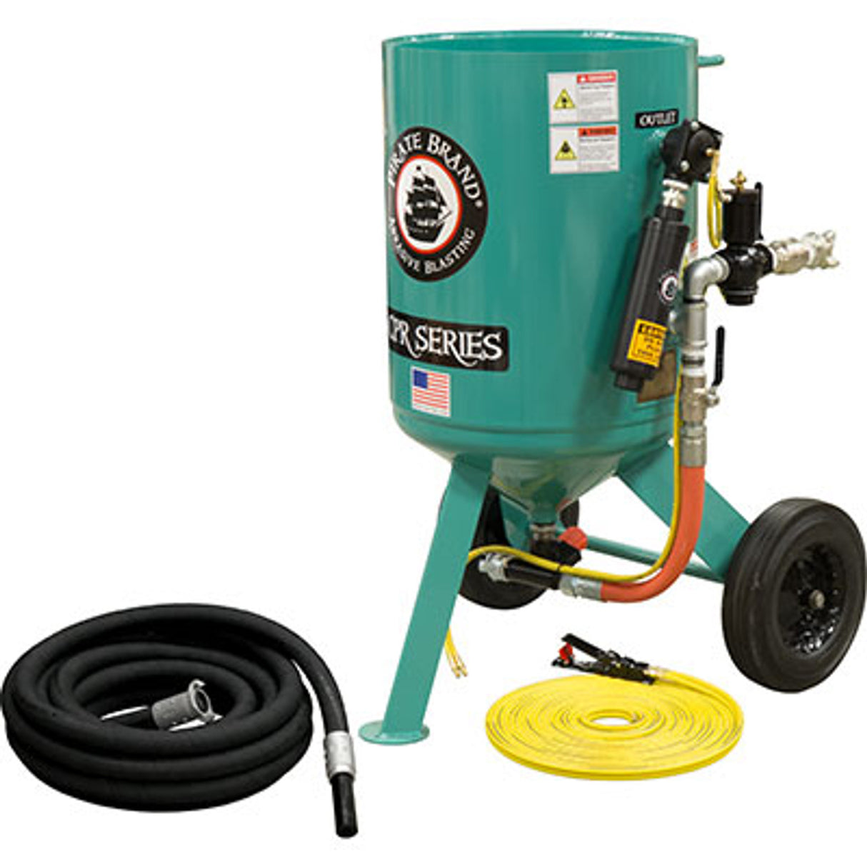 Pirate Brand, C-SERIES, 6 cu ft., BRONZE Blasting Package - Blast Pot, Portable, Pressure RELEASE System, Pneumatic Controls w/MPV Metering Valve