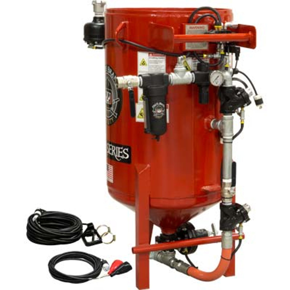 Pirate Brand, E-Series, BLAST ROOM SERIES, 6.5 cu ft., Blast Pot, STATIONARY, Pressure RELEASE System, 12VDC Electric Controls