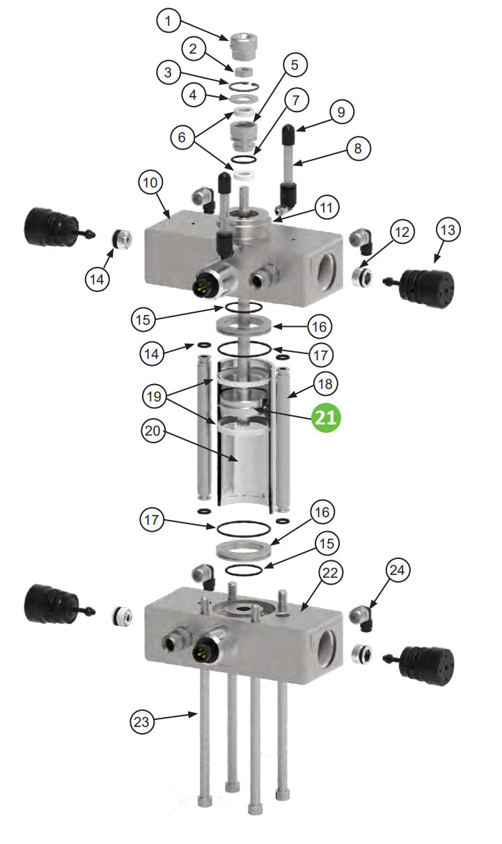 Binks 240-3224-300 Rod and Piston Assembly for 300cc