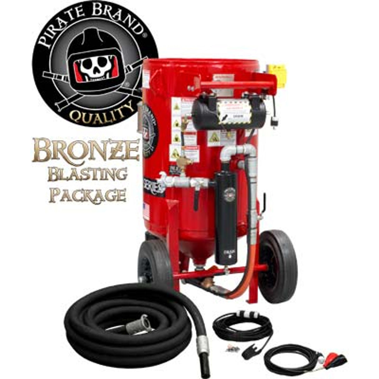 Pirate Brand, K-Series, 6.5 cu ft., BRONZE Blasting Package - Blast Pot, Portable, Pressure HOLD System, 12VDC Electric Controls w/ MPV Metering Valve