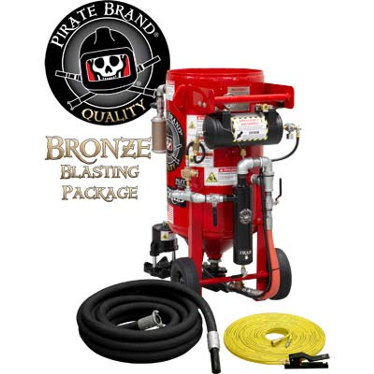 Pirate Brand, K-Series, 3.5 cu ft., BRONZE Blasting Package - Blast Pot, Portable, Pressure HOLD System, Pneumatic Controls w/ #100 Metering Valve