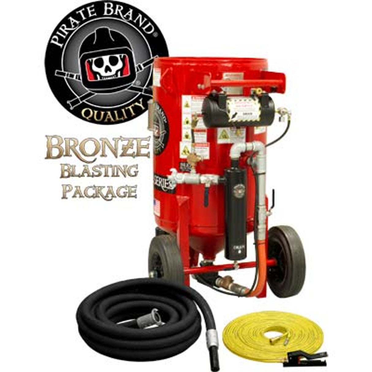 Pirate Brand, K-Series, 6.5 cu ft., BRONZE Blasting Package - Blast Pot, Portable, Pressure HOLD System, Pneumatic Controls w/ #100 Metering Valve