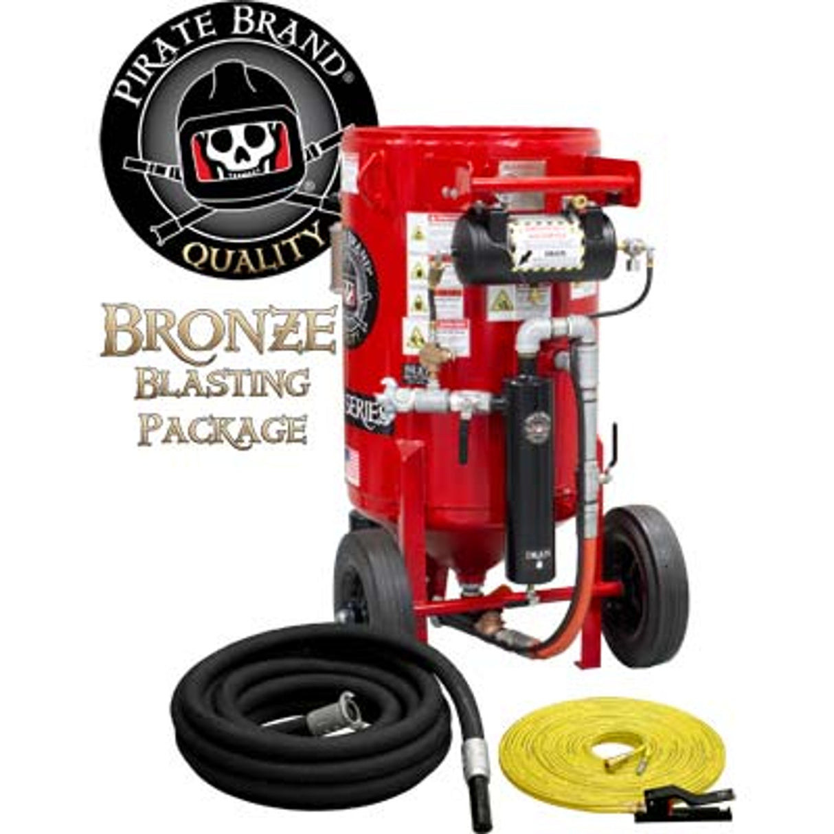 Pirate Brand, K-Series, 6.5 cu ft., BRONZE Blasting Package - Blast Pot, Portable, Pressure HOLD System, Pneumatic Controls w/ MPV Metering Valve