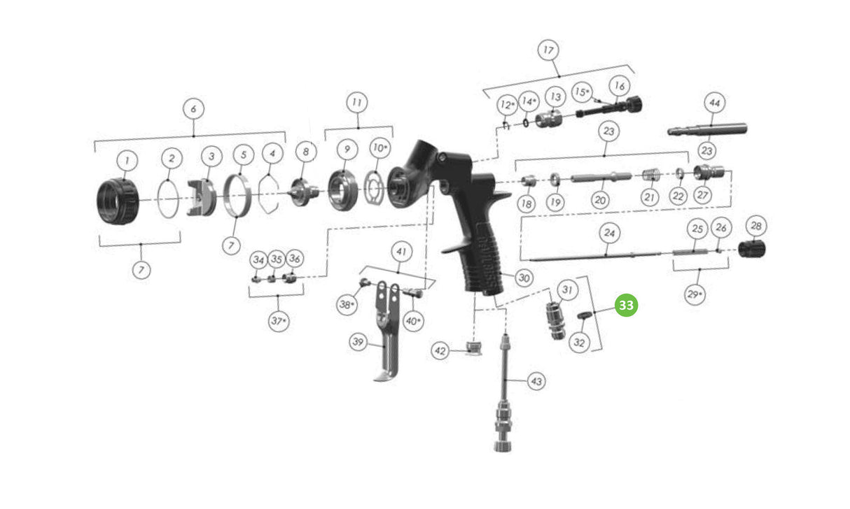 DeVilbiss TEKNA ProLite, Air Inlet Kit 702734