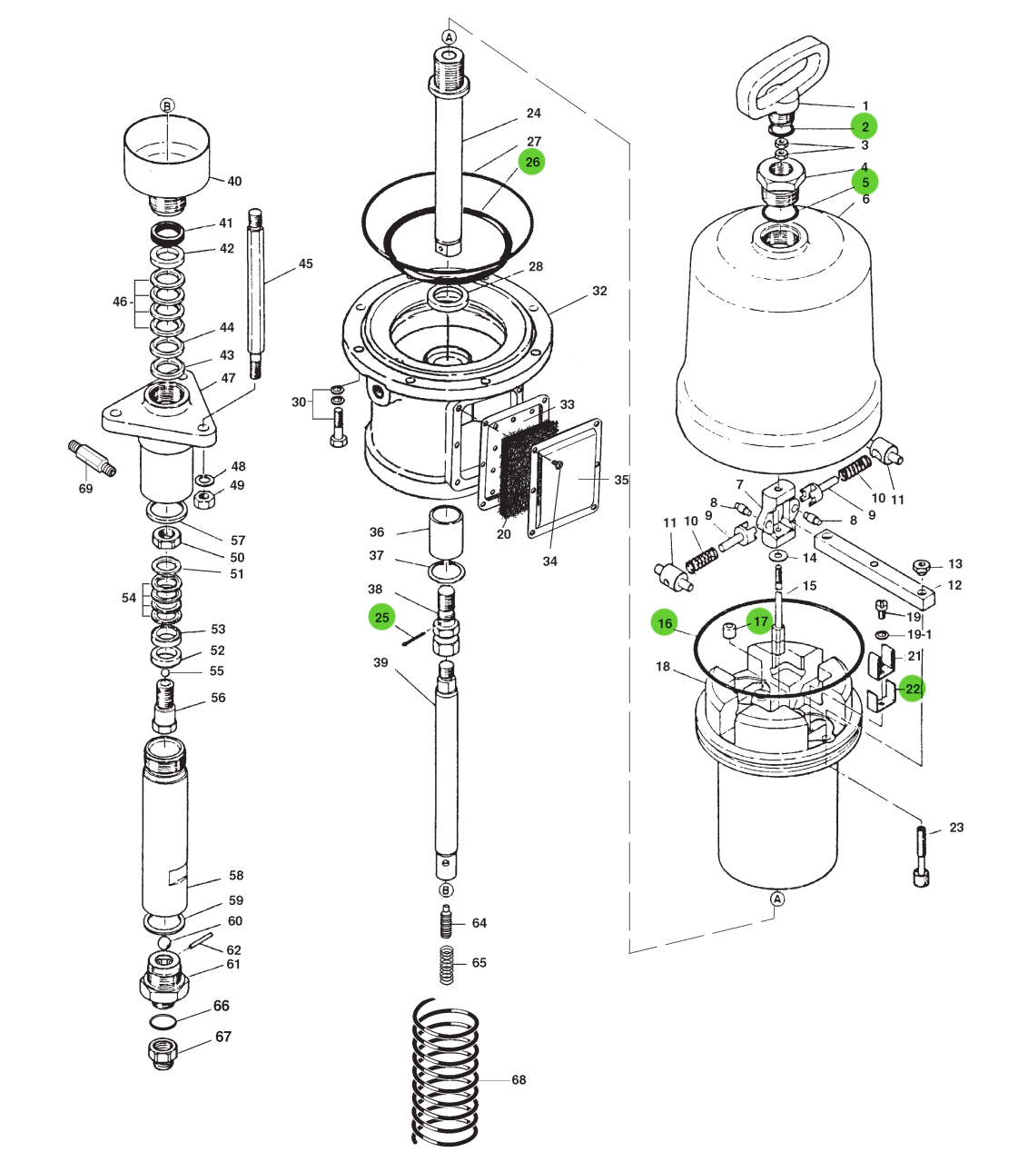 Anest Iwata 7951 Air Motor Repair Kit; PP1171