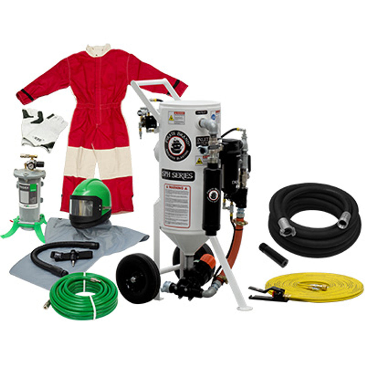 Pirate Brand, S-Series, 1.5 cu ft., SILVER Blasting Package - Blast Pot, Portable, Pressure HOLD System, Pneumatic Controls