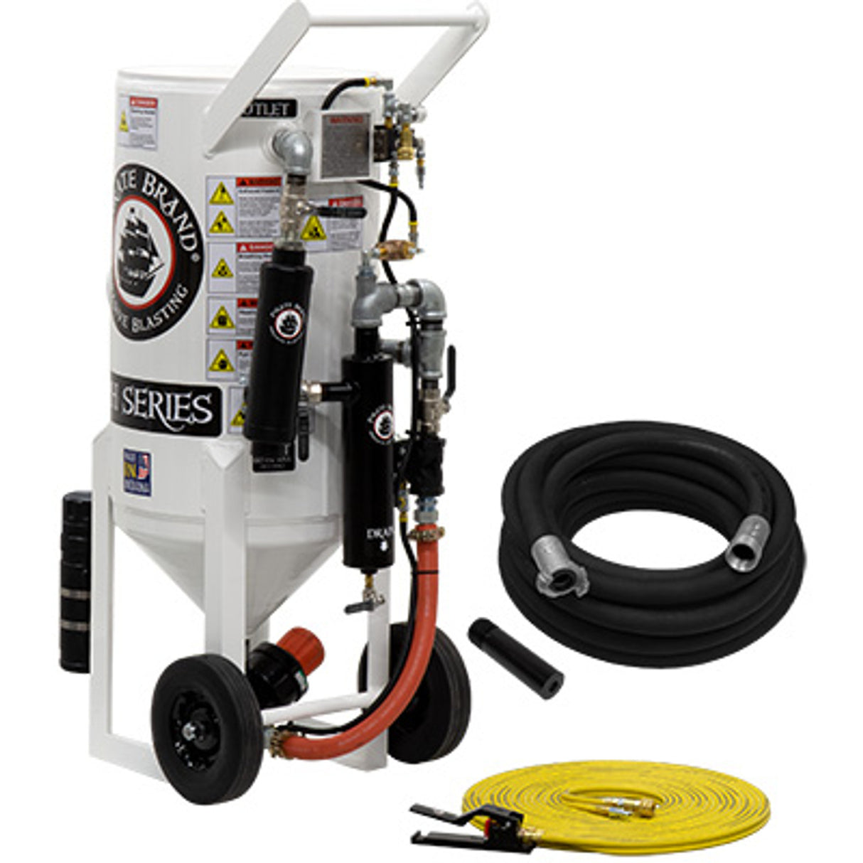 Pirate Brand, S-Series, 3.5 cu ft., BRONZE Blasting Package - Blast Pot, Portable, Pressure HOLD System, Pneumatic Controls