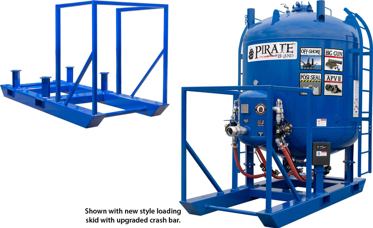 Pirate Brand - Skid, Off Shore, Bulk Unit Mount w/ 3" Gravel-Guard™ Elevated Fork Pockets, Crash Bar Valve Protector