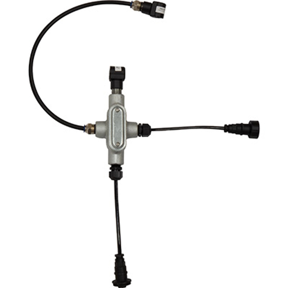 Pirate Brand - Schmidt Mfg Style, Junction Cross Assembly, Small & Bulk Blasters, 12VDC, ACO On Cord w/ Sealed Waterproof Connectors, (1) Outlet