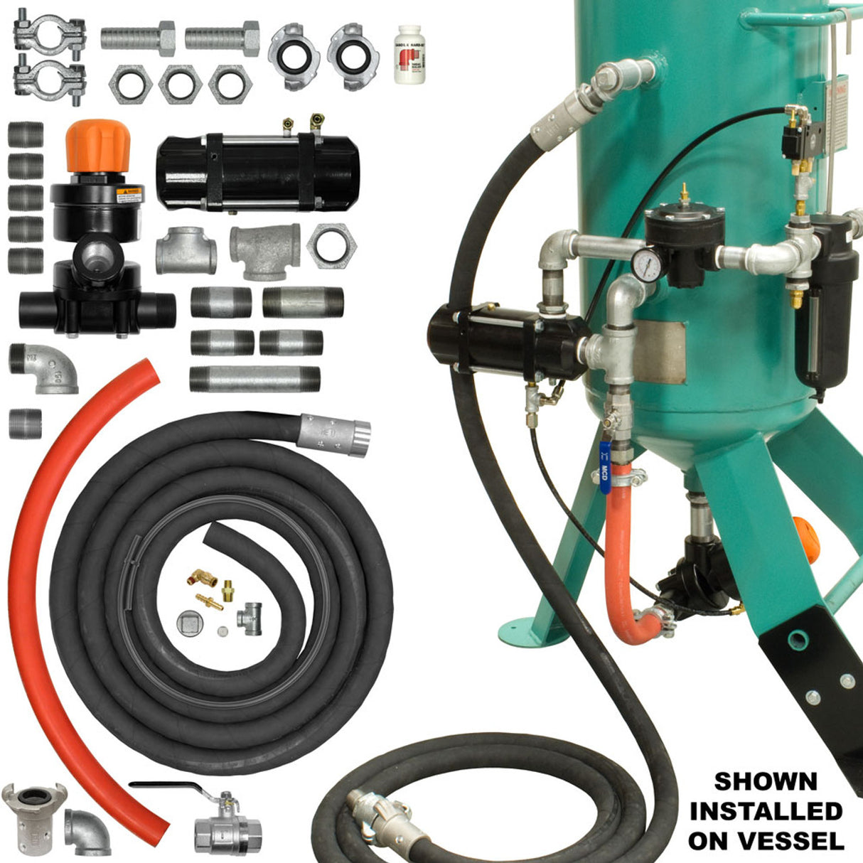 Pirate Brand - ZERO Style Blast Cabinet Conversion Kit, Combination/APV-Urethane Sleeve Pneumatic 1' (Pressure Release)