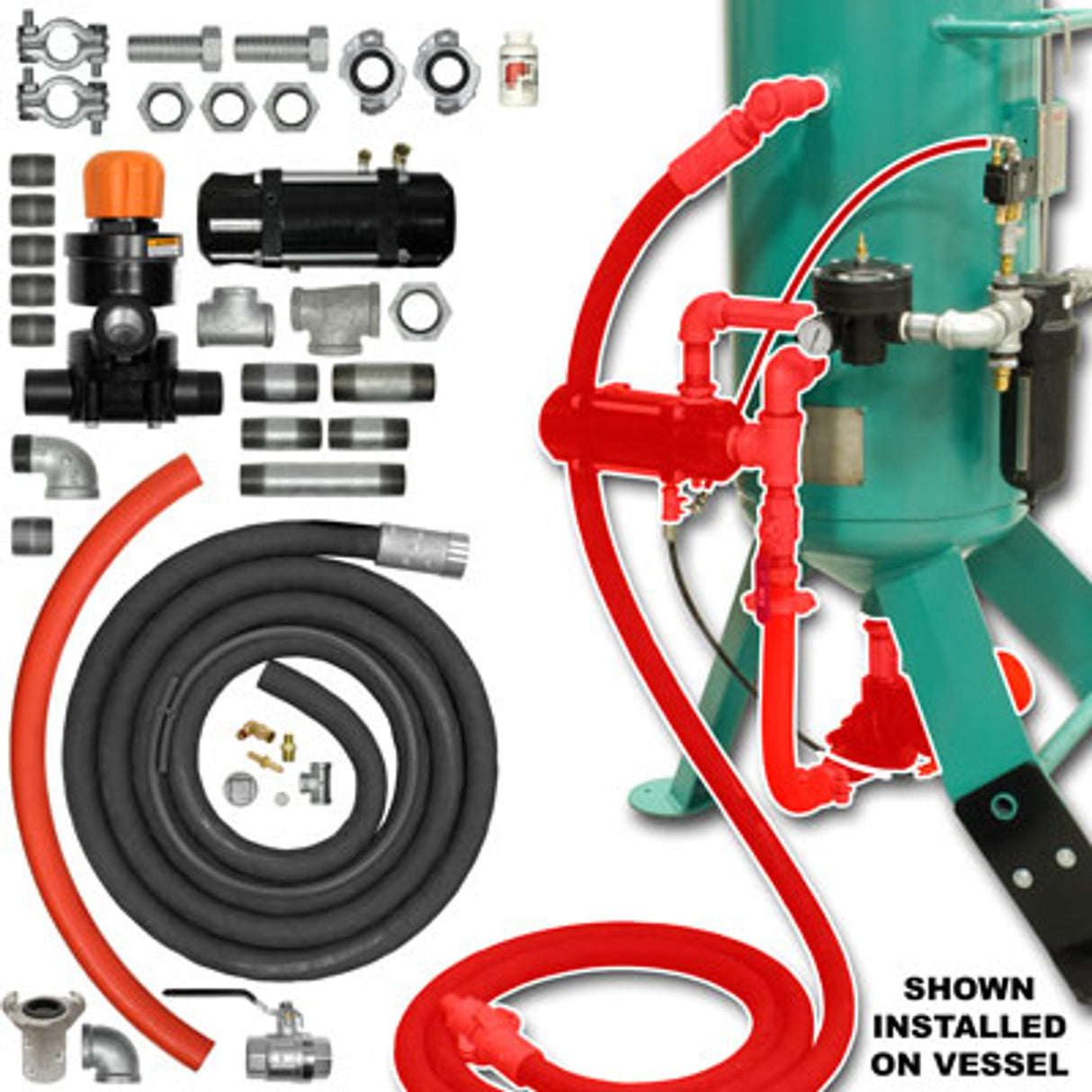 Pirate Brand - ZERO Style Blast Cabinet Conversion Kit, Combination/APV-Urethane Sleeve Pneumatic 1' (Pressure Release)