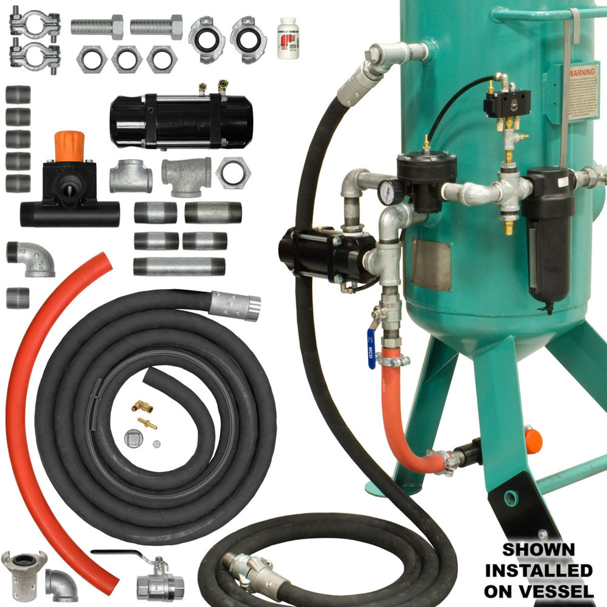 Pirate Brand - ZERO Style Blast Cabinet Conversion Kit, Combination/MPV-Urethane Sleeve Pneumatic 1' (Pressure Release)