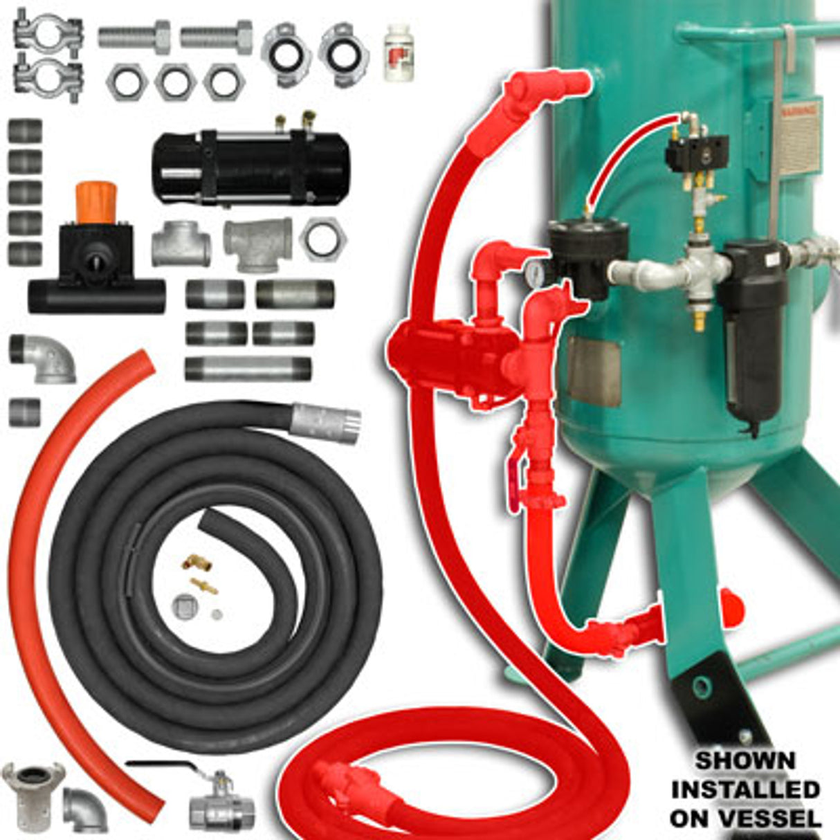 Pirate Brand - ZERO Style Blast Cabinet Conversion Kit, Combination/MPV-Urethane Sleeve Pneumatic 1' (Pressure Release)