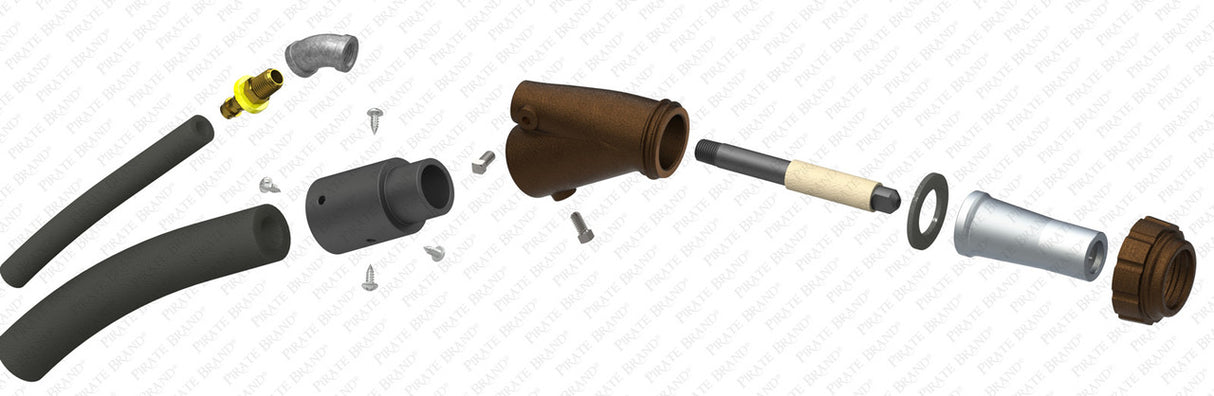 Pirate Brand - Ruemelin B Style Gun Assembly, 3/8" Ceramic Nozzle, w/ 3/16" Air Jet