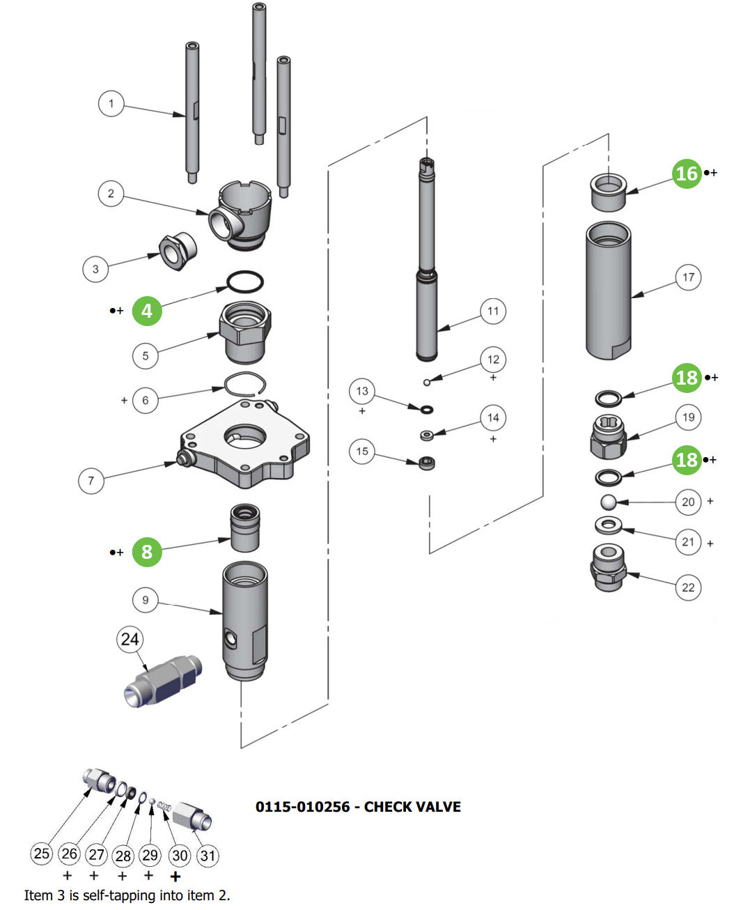 Binks 0115-010219 FX4 Seal Kit (U-CUPS)