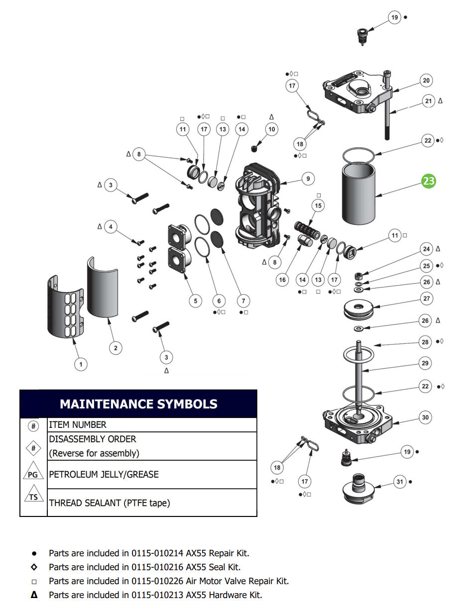 Binks 0115-010007 Cylinder, 55mm