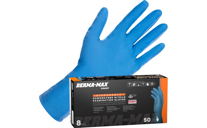 SAS Safety Corp. Derma-Max® Powder-Free Exam Grade Nitrile Disposable Gloves - 8 Mil