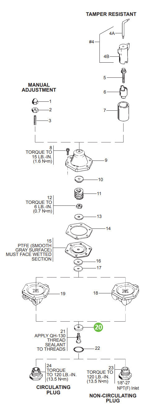 DeVilbiss HGS-43-K5 Valve Seat Service Kit of 5