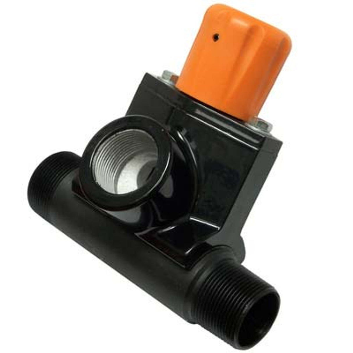 Pirate Brand - MPV Abrasive Metering Valve, 1-1/4", Urethane Sleeve, 1-1/4" NPT Blast Pot Connection, 1-1/4" Male NPT x  1-1/2" Male NPT Nipple