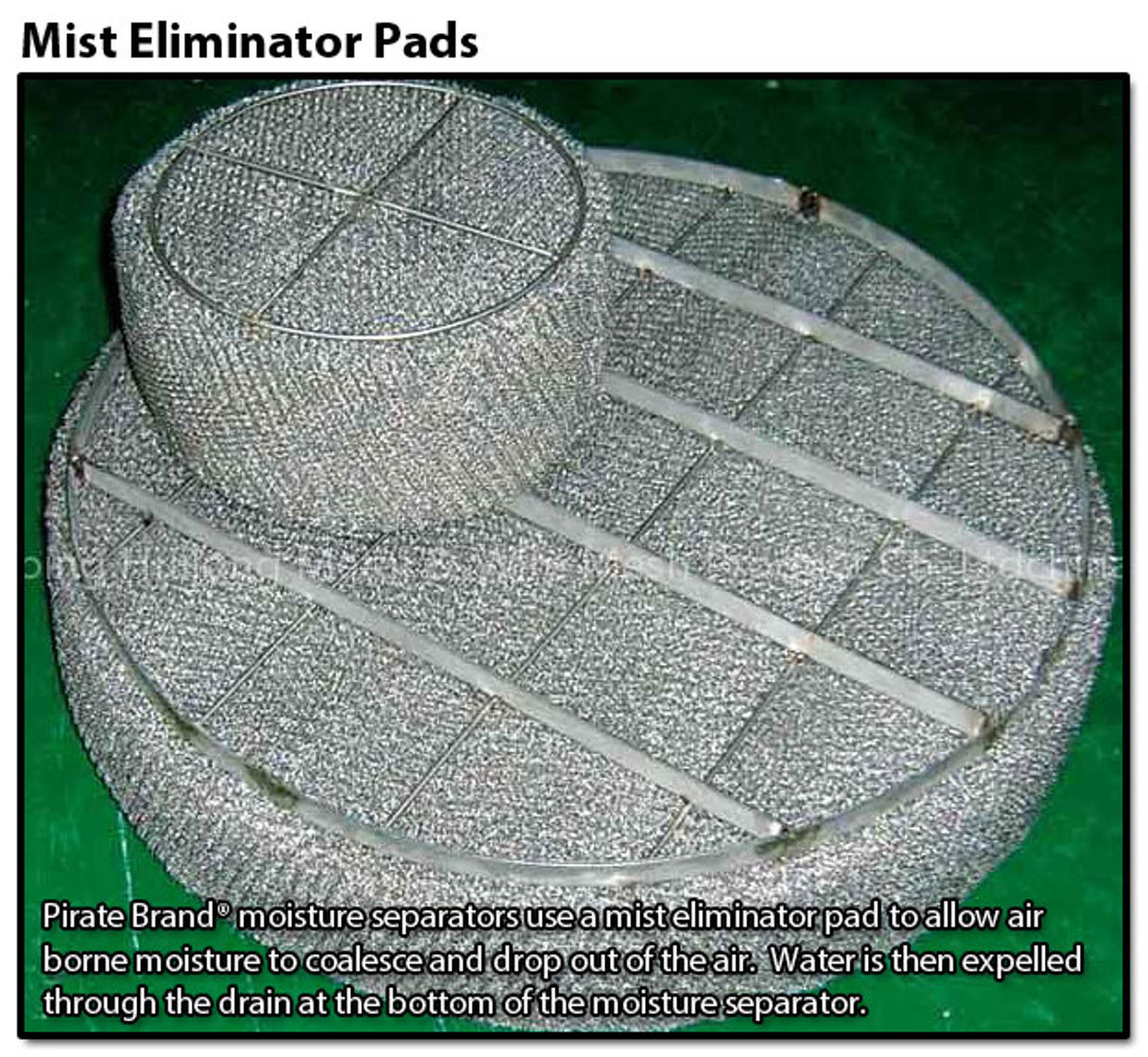 Pirate Brand - Schmidt Mfg Style, Moisture Separator 800 CFM Flange Mounted, 150 PSI (10.3 BAR), (2) 2" x (2) 1-1/2" (Painted)