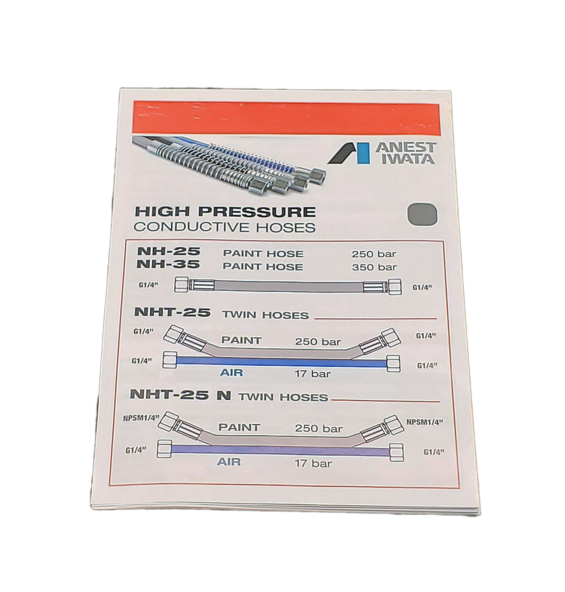Juego de mangueras gemelas de alta presión Anest Iwata NHT-25075-N de 25 pies