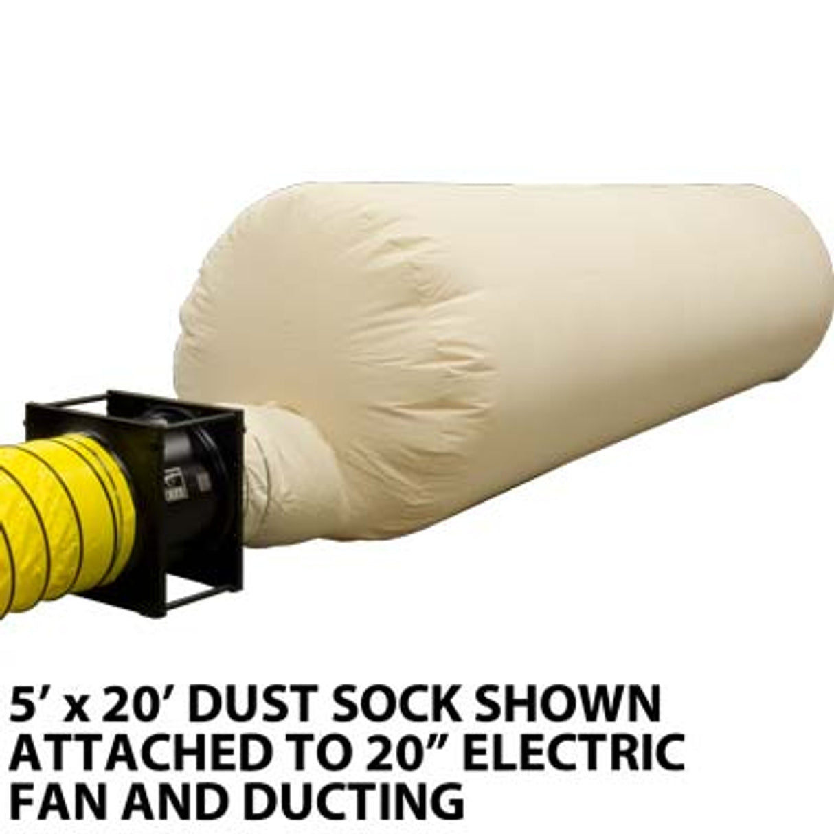 Pirate Brand - Dust Sock, 5' x 20', (Fits Up To 24" Fan) Approx. 350 sq. ft. Filter Area