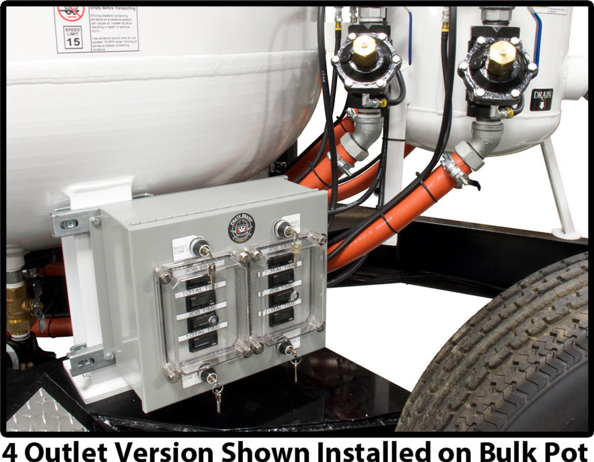 Pirate Brand - Schmidt Mfg Style, Three Outlet Timer Control Box w/ Key Reset For 3 Outlet Blasters