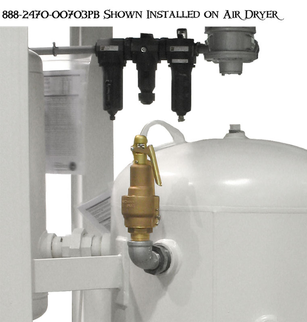 Pirate Brand - Schmidt Mfg Style, Relieving Safety Valve Pop Off Kit for 400-1600 CFM Air Dryers