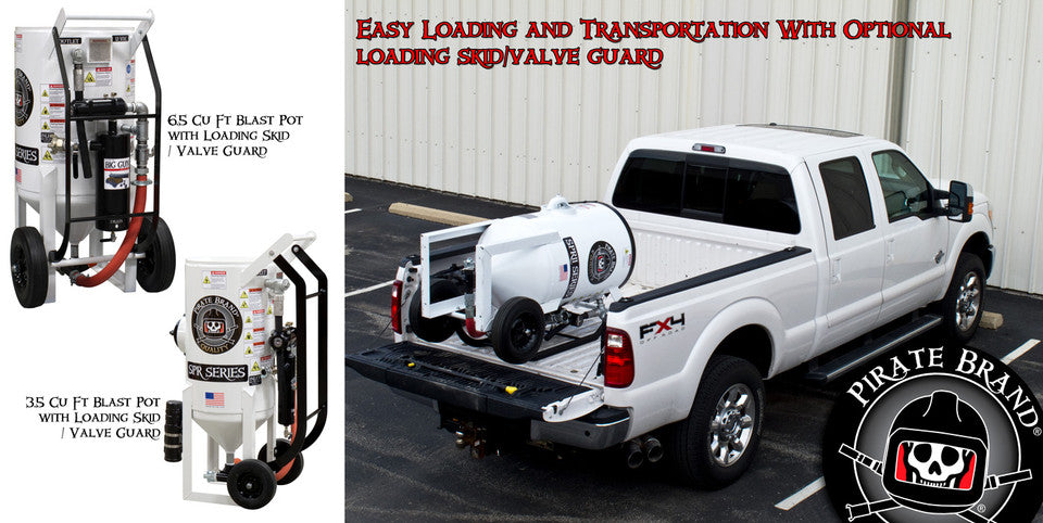 Pirate Brand - Loading Skid / Valve Guard for 3.5 cu ft Blasters, Powder Coated Black