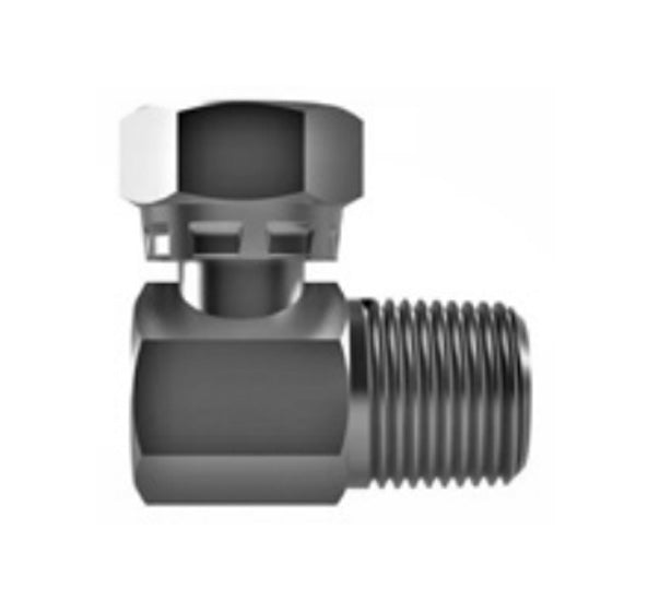 Hosco SST Stainless Steel Fittings and Adaptors, Thread x Thread Elbow, Female Straight x Male Tapered 90°