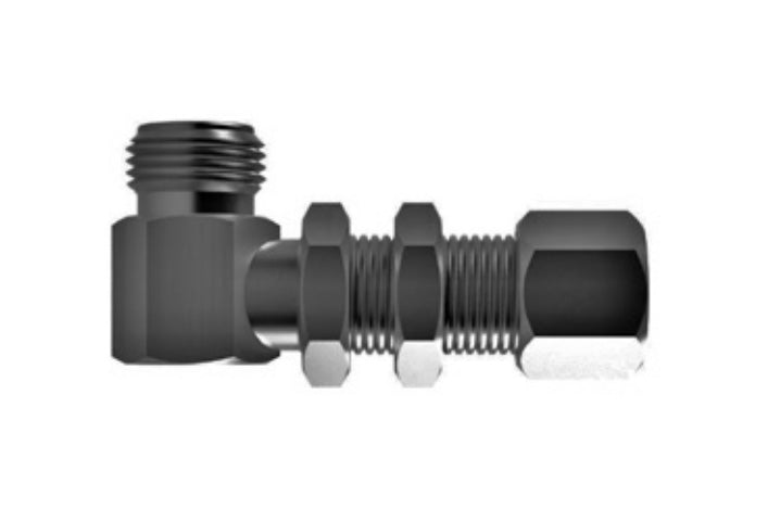Hosco SST Stainless Steel Fittings and Adaptors, Thread x Tube Elbow, Male Straight x Bulkhead 90°
