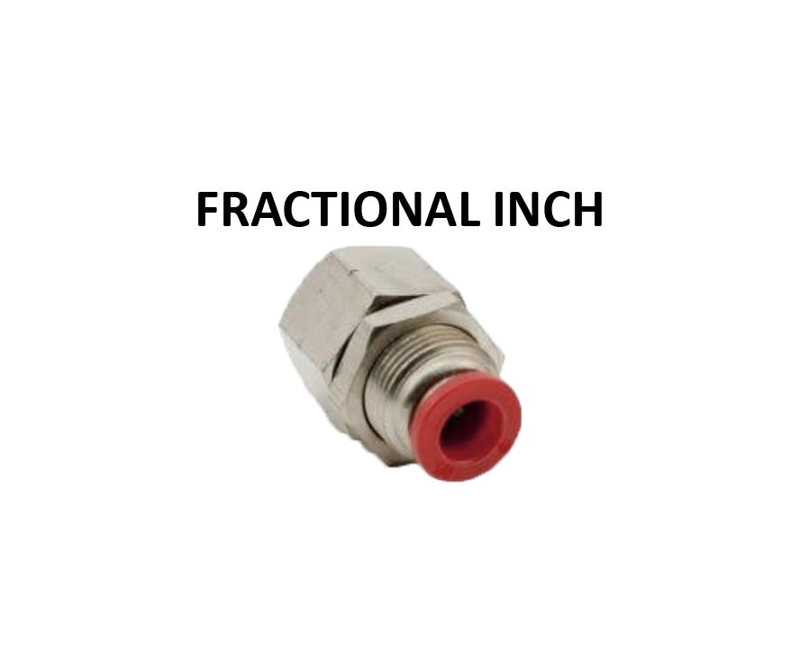 Hosco Push to Connect Fittings, Fractional Inch, Female Bulkhead (Various Size Options)