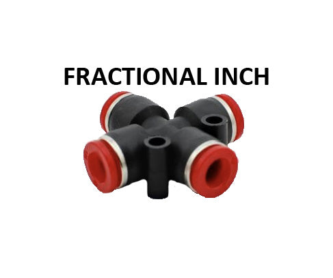 Hosco Push to Connect Fittings, Fractional Inch, Union Cross (Various Size Options)