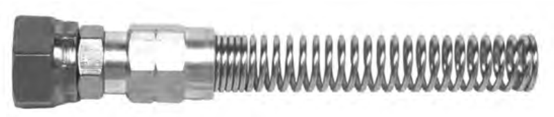 Binks 72-1802 Type D Stainless Steel Hose Swivel With Spring Guard, 3/8" NPS(F)