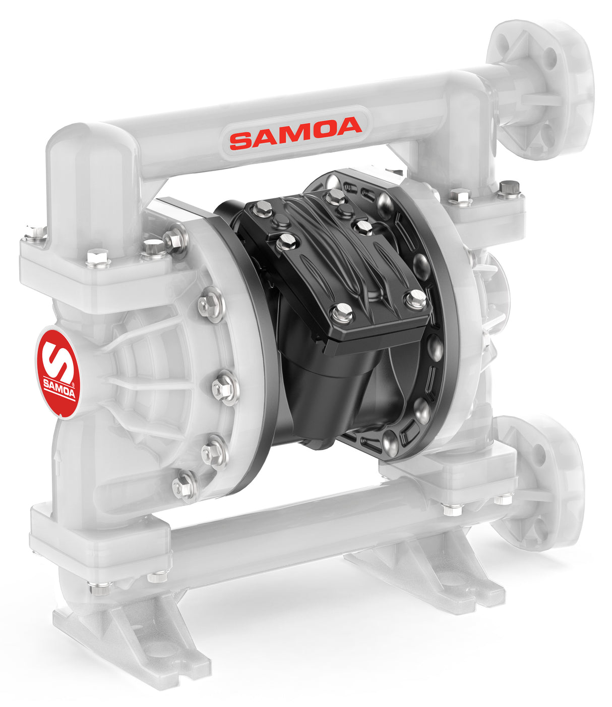 Bomba de diafragma doble neumática no metálica de 1" serie Pivot de SAMOA UP10