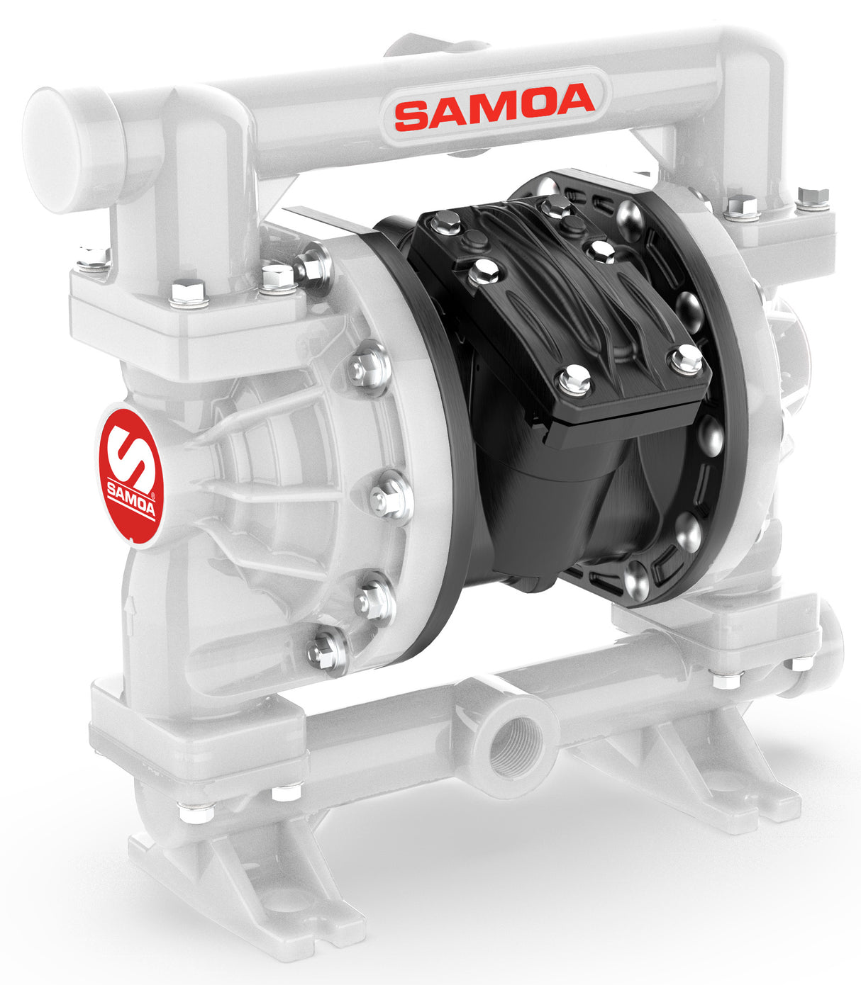 Bomba de diafragma doble neumática no metálica de 1" serie Pivot de SAMOA UP10