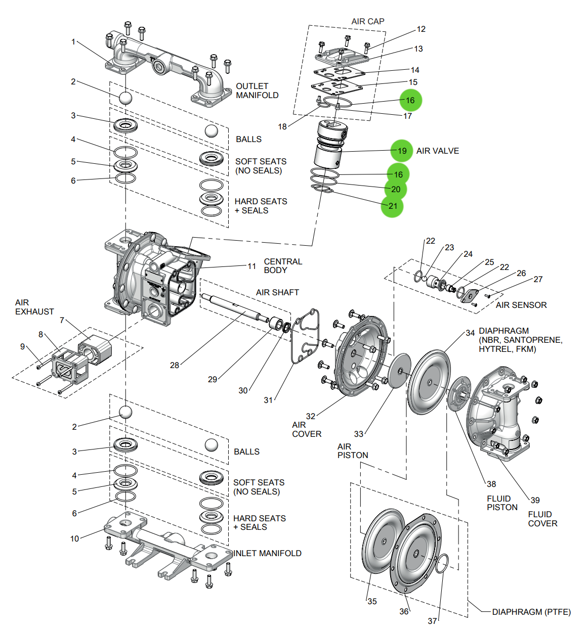Samoa UP10R-AM-1A0 Air Valve Module Seals Kit