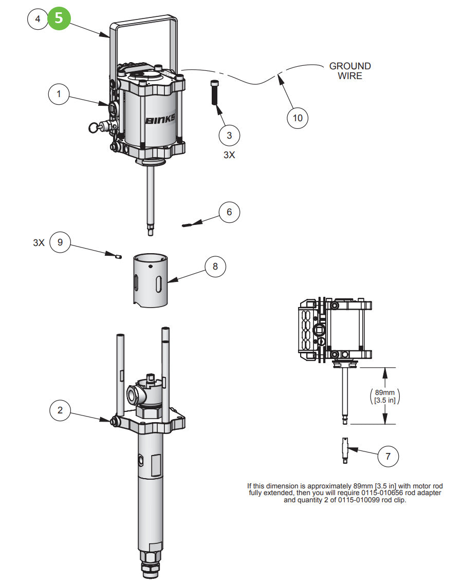 Binks 0115-010272 Retaining Ring, Self Locking