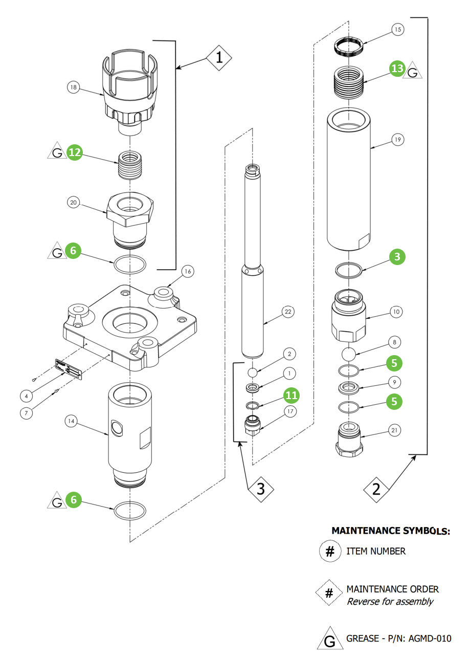 Binks 250720 PTFE/UHMWPE - Fluid Section Seal Kit for FX122PU-SMH