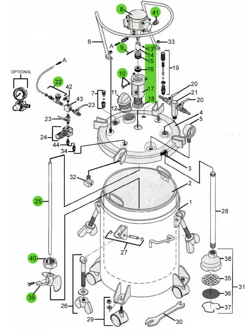 C.A. Technologies 5 Gallon Agitation Conversion Kit