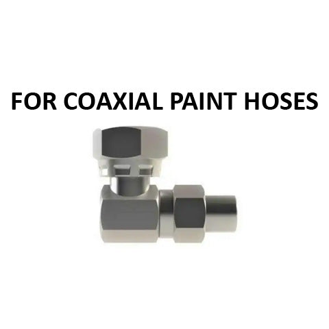 Hosco Hose and Tubing Connectors, No Spring Guard Elbow, For Coaxial Paint Hose (Various Size Options)