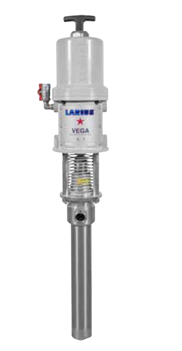 SAMOA Vega 5:1 Pneumatic Piston Transfer Pump, Stainless Steel, Long