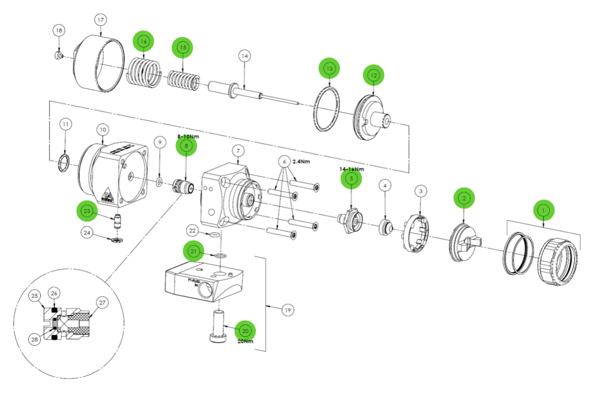 Binks KK-4589 Major Overhaul Service Kit; AG-364