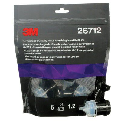 3M™ 26712 Atomizing Head Refill Kit, 1.2 mm Size, Blue, Use With: 3M™ 26832 HVLP Gravity Spray Gun
