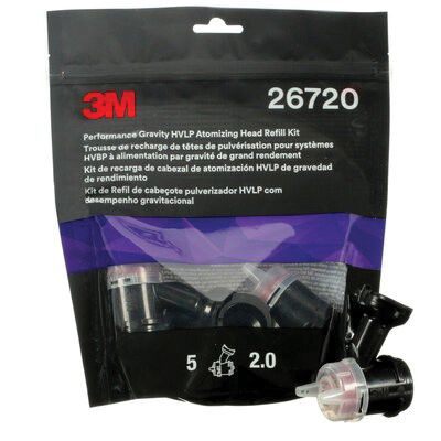 3M™ 26720 Atomizing Head Refill Kit, 2 mm Size, Red, Use With: 3M™ 26832 Performance HVLP Gravity Spray Gun