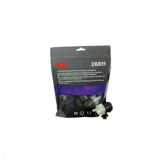 3M™ 26811 Atomizing Head Refill Kit, 1.1 mm, Yellow, For 3M™ Performance Pressure HVLP Spray Gun