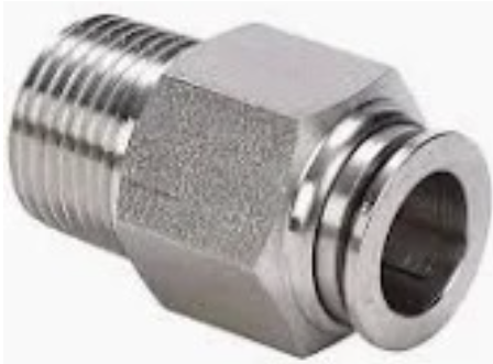 Push To Connect Tube x M.NPT Straight Adapter - Nickel Plated